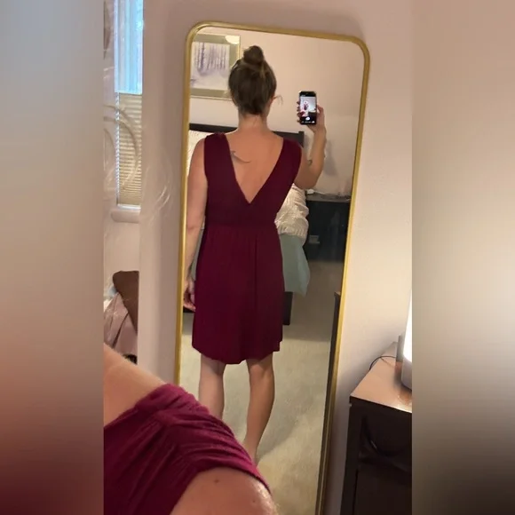 Loft V neck/ back soft flowy dress size Small - Picture 2 of 6